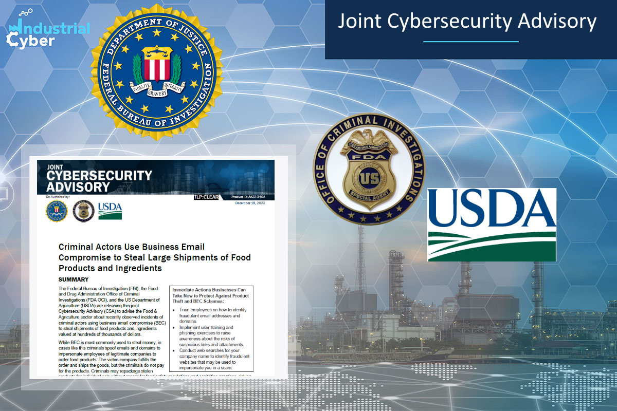 US agencies warn of hackers using BEC tactics to steal large shipments of food products, ingredients