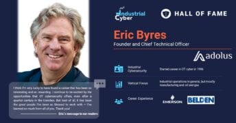 Industrial Cyber Hall of fame Eric Byres