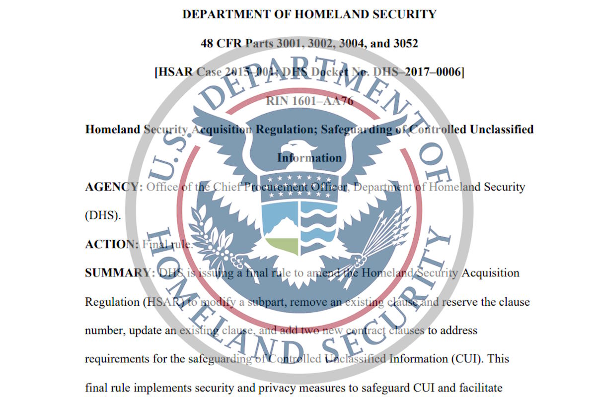 DHS publishes final rule updating controlled unclassified information requirements for federal systems