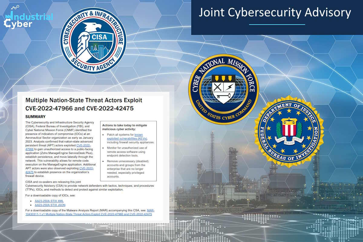 CISA, FBI, CNMF detail multiple nation-state hackers striking aeronautical sector using Zoho ManageEngine vulnerabilities 