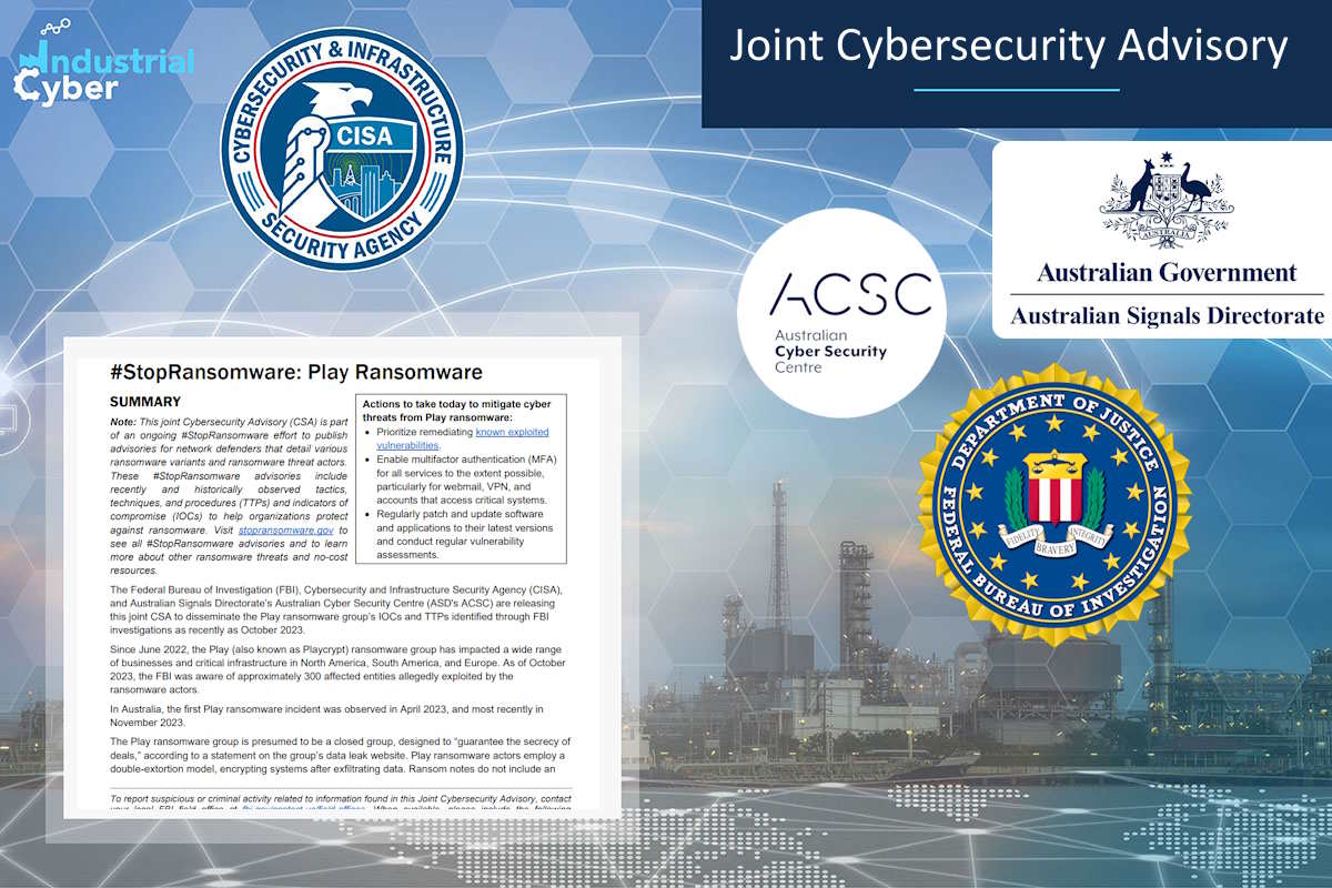 FBI, CISA, ASD issue advisory warning of Play ransomware global threat using double extortion tactics